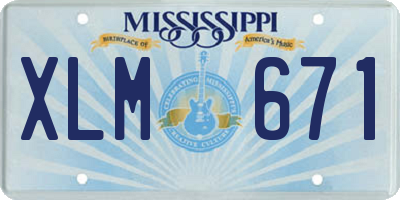 MS license plate XLM671
