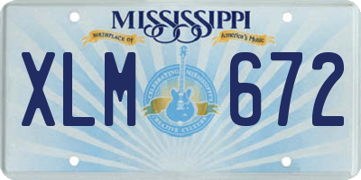 MS license plate XLM672