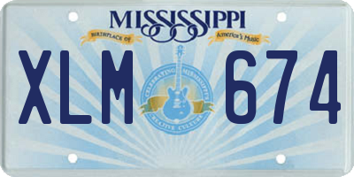 MS license plate XLM674