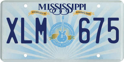 MS license plate XLM675