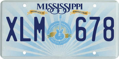 MS license plate XLM678