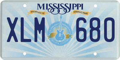 MS license plate XLM680