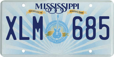 MS license plate XLM685
