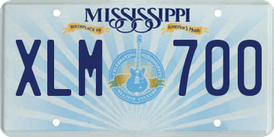 MS license plate XLM700