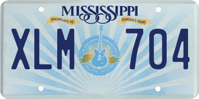 MS license plate XLM704