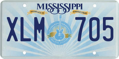 MS license plate XLM705