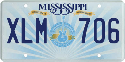 MS license plate XLM706