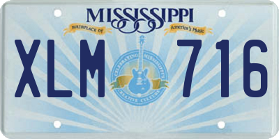 MS license plate XLM716