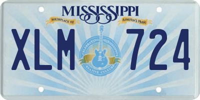 MS license plate XLM724