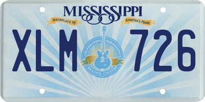MS license plate XLM726