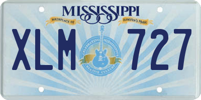 MS license plate XLM727