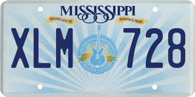 MS license plate XLM728