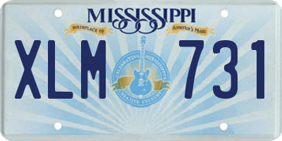 MS license plate XLM731