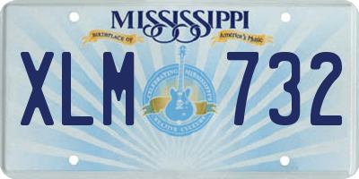 MS license plate XLM732