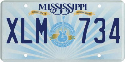 MS license plate XLM734