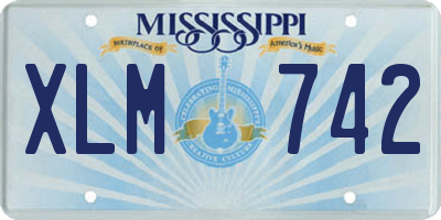 MS license plate XLM742