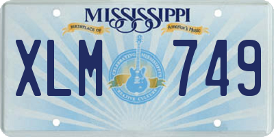 MS license plate XLM749
