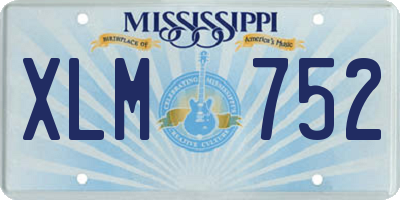 MS license plate XLM752