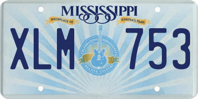 MS license plate XLM753
