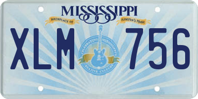MS license plate XLM756