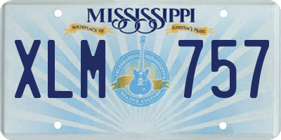 MS license plate XLM757
