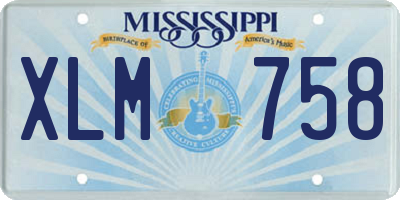 MS license plate XLM758