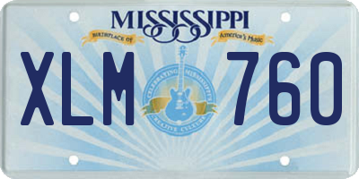 MS license plate XLM760