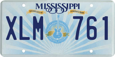 MS license plate XLM761