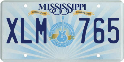 MS license plate XLM765