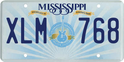 MS license plate XLM768
