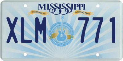 MS license plate XLM771