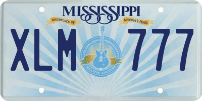 MS license plate XLM777