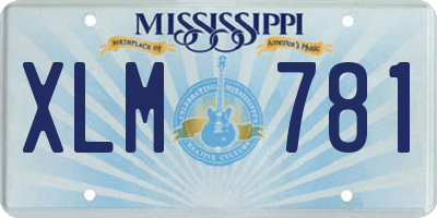 MS license plate XLM781