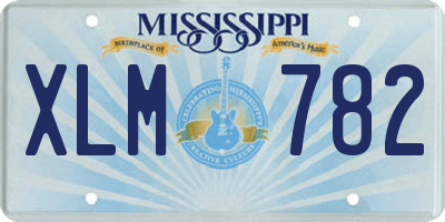 MS license plate XLM782