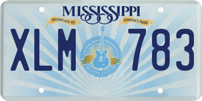 MS license plate XLM783