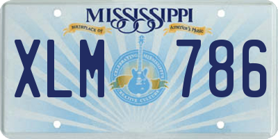 MS license plate XLM786