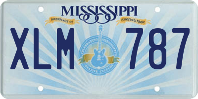 MS license plate XLM787