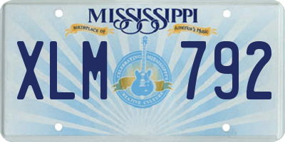 MS license plate XLM792