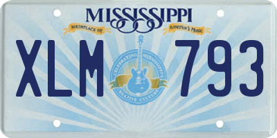 MS license plate XLM793