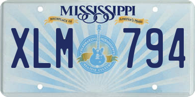 MS license plate XLM794