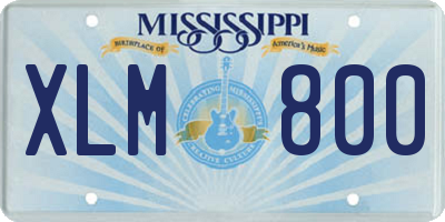 MS license plate XLM800