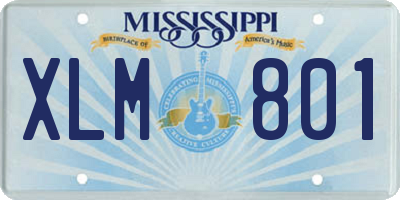 MS license plate XLM801