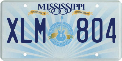 MS license plate XLM804