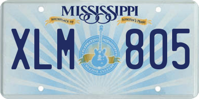 MS license plate XLM805