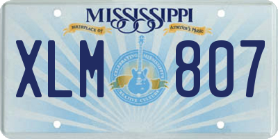 MS license plate XLM807