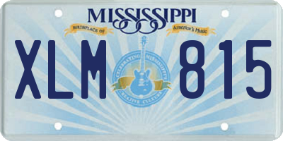 MS license plate XLM815