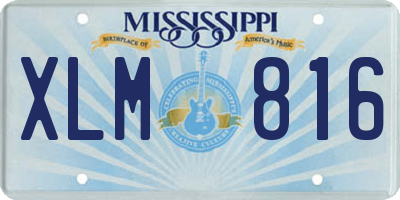 MS license plate XLM816