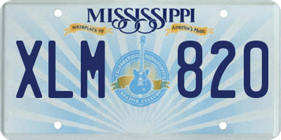 MS license plate XLM820