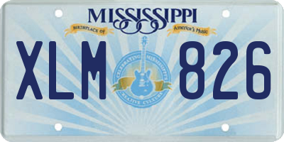 MS license plate XLM826