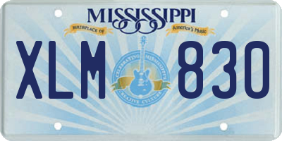 MS license plate XLM830